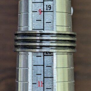 Stainless Steel Ring Band Ribbed Silver Tone Black Inlay Size 10 Classic Modern